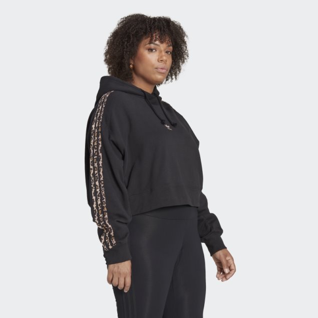 Logotipo De Sudadera Con Capucha Negra (talla Grande) Adidas