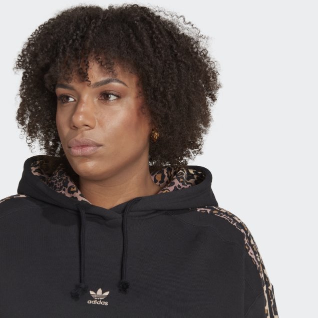 Logotipo De Sudadera Con Capucha Negra (talla Grande) Adidas