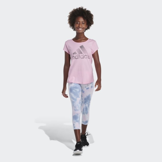 Adidas Allover Print Cotton 3-strips 7/8 Panty Blanco