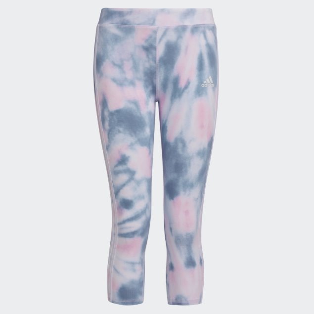 Adidas Allover Print Cotton 3-strips 7/8 Panty Blanco