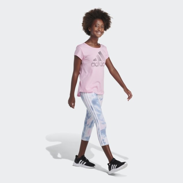 Adidas Allover Print Cotton 3-strips 7/8 Panty Blanco