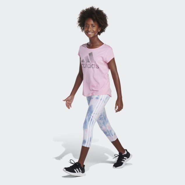 Adidas Allover Print Cotton 3-strips 7/8 Panty Blanco