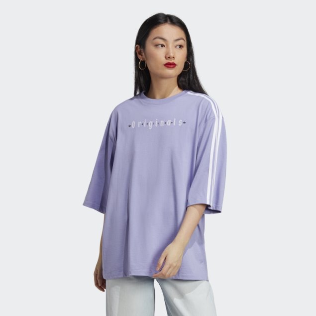 Camiseta Oversize Violeta Claro Adidas