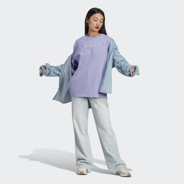 Camiseta Oversize Violeta Claro Adidas