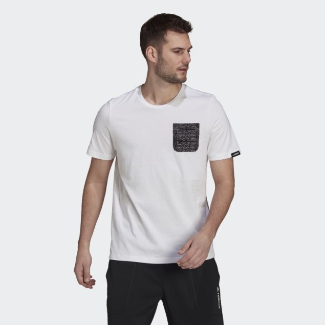 Camiseta Adidas Terrex Bolsillo Gráfico Blanco