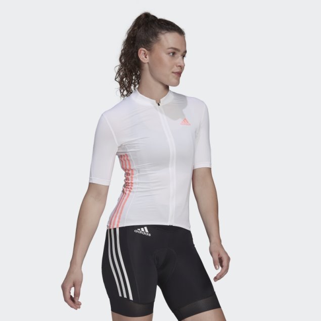 Maillot Ciclista Manga Corta Blanco Adidas