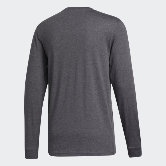 Adidas Camiseta Gris Oscuro Jaspeado Insignia De Deporte