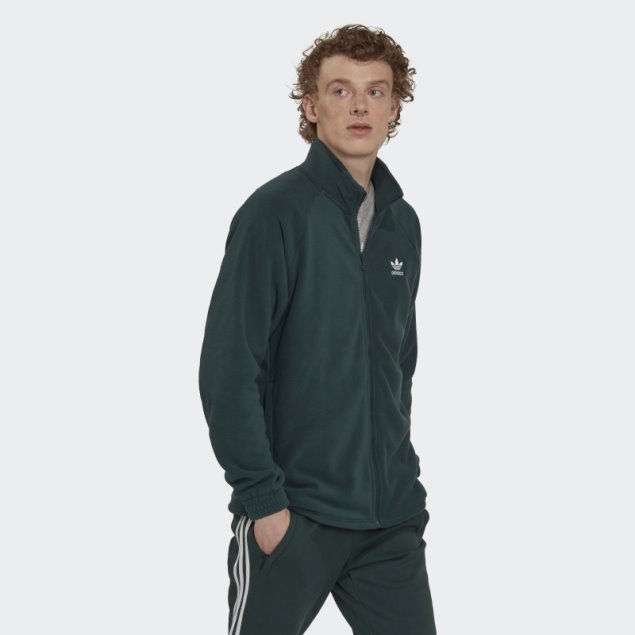 Adidas Adicolor Classics Trefoil Teddy Chaqueta Polar Verde Mineral