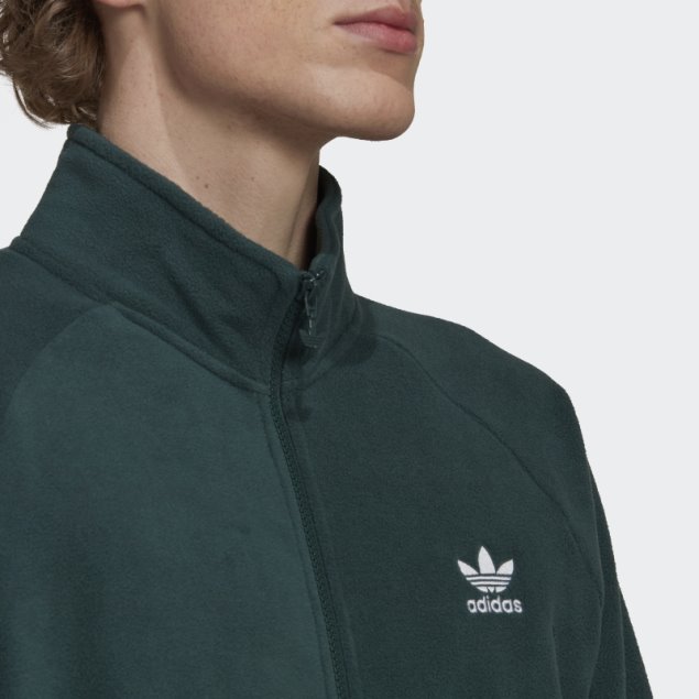 Adidas Adicolor Classics Trefoil Teddy Chaqueta Polar Verde Mineral