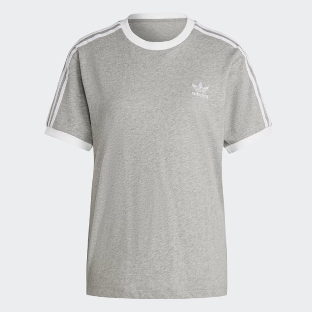 Camiseta Adidas Adicolor Classics 3 Rayas Gris Medio