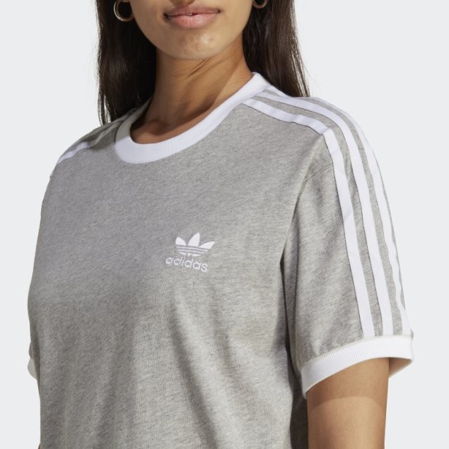 Camiseta Adidas Adicolor Classics 3 Rayas Gris Medio