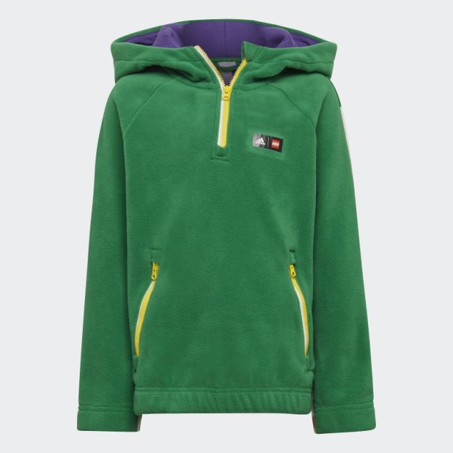 Adidas X Classic Lego Winter Chaqueta De Chándal Con Capucha De Forro Polar Verde Caliente