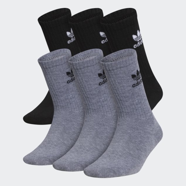 Calcetines Grises Adidas Trefoil Crew 6 Pares