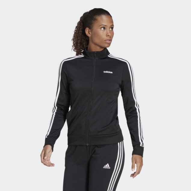 Chaqueta De Chándal Negra Adidas Essentials Tricot