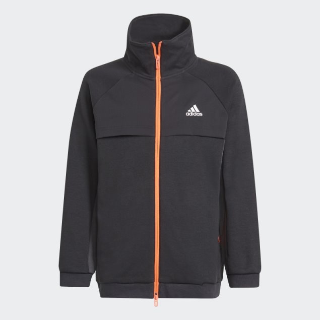 Xfg Sudadera Suelta Con Bolsillo Con Cremallera Adidas Negro