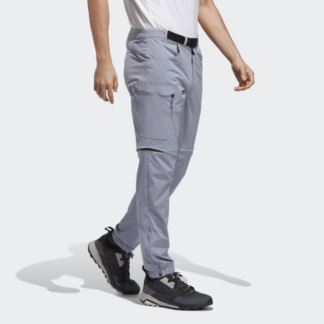Pantalón De Chándal Adidas Terrex Utilitas Hiking Zip-off Plateado Violeta
