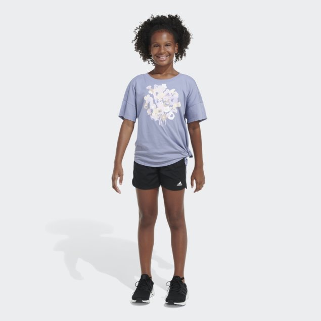 Camiseta Holgada Con Lazo En El Frente Adidas Violeta Plateada