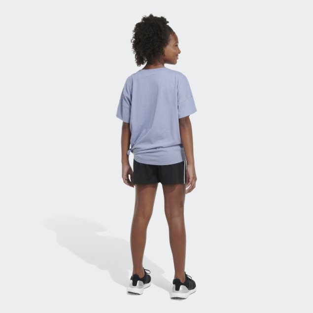 Camiseta Holgada Con Lazo En El Frente Adidas Violeta Plateada