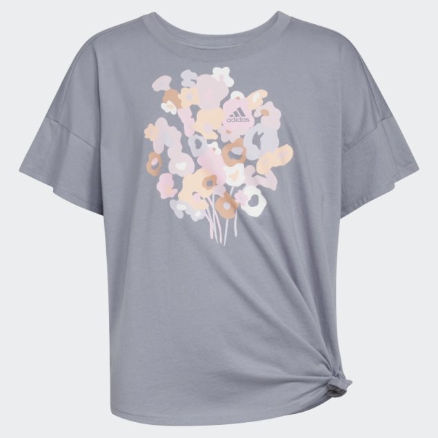 Camiseta Holgada Con Lazo En El Frente Adidas Violeta Plateada