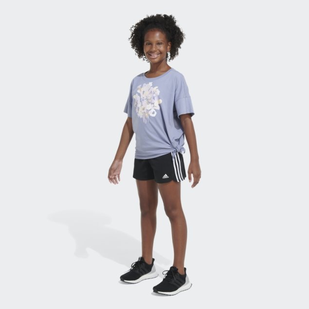 Camiseta Holgada Con Lazo En El Frente Adidas Violeta Plateada