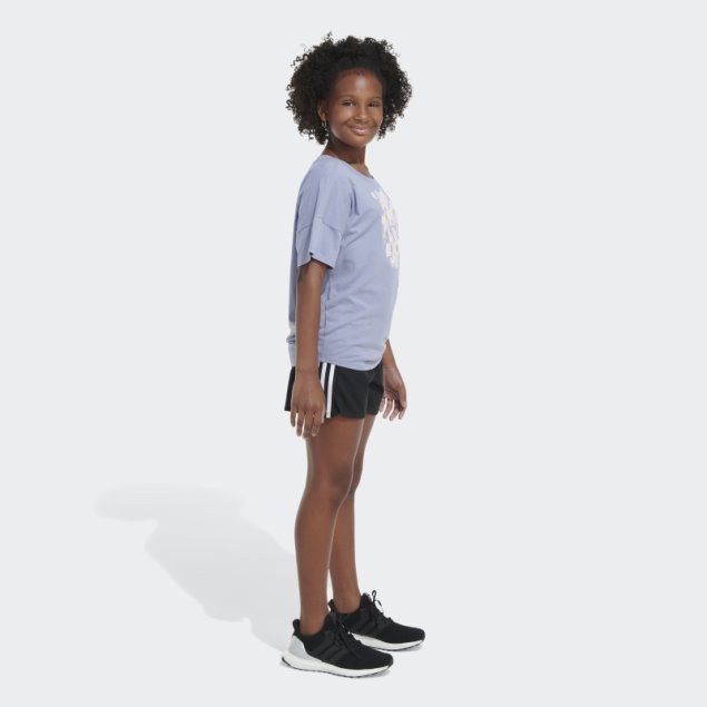 Camiseta Holgada Con Lazo En El Frente Adidas Violeta Plateada