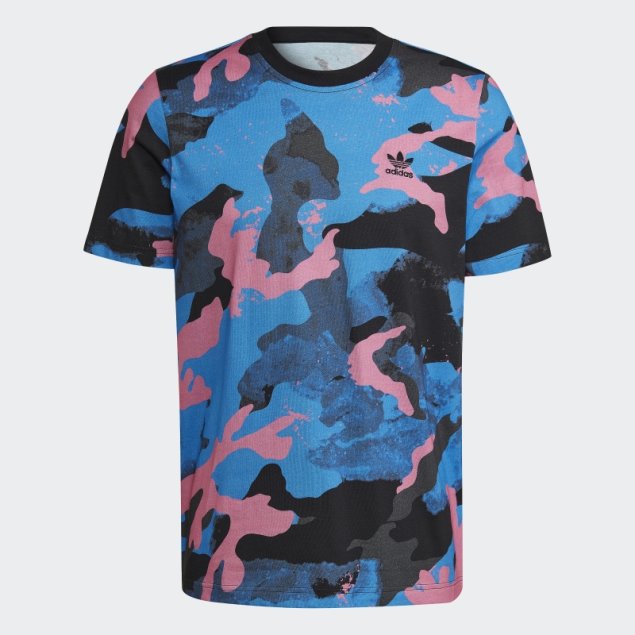 Camiseta Con Estampado De Camuflaje Serie Adidas Azul
