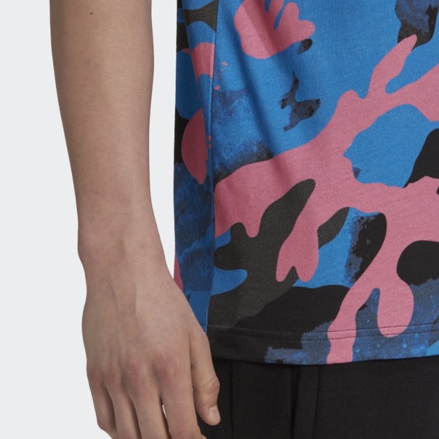 Camiseta Con Estampado De Camuflaje Serie Adidas Azul