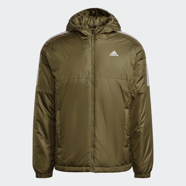 Chaqueta Con Capucha Adidas Essentials Insulada Verde Oliva