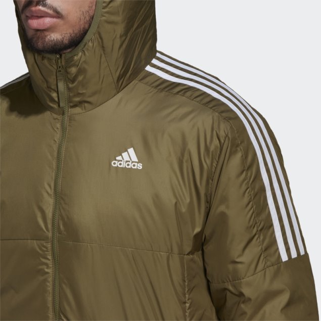 Chaqueta Con Capucha Adidas Essentials Insulada Verde Oliva