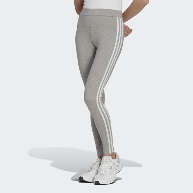 Leggings Adicolor Classics 3 Rayas Gris Medio Adidas