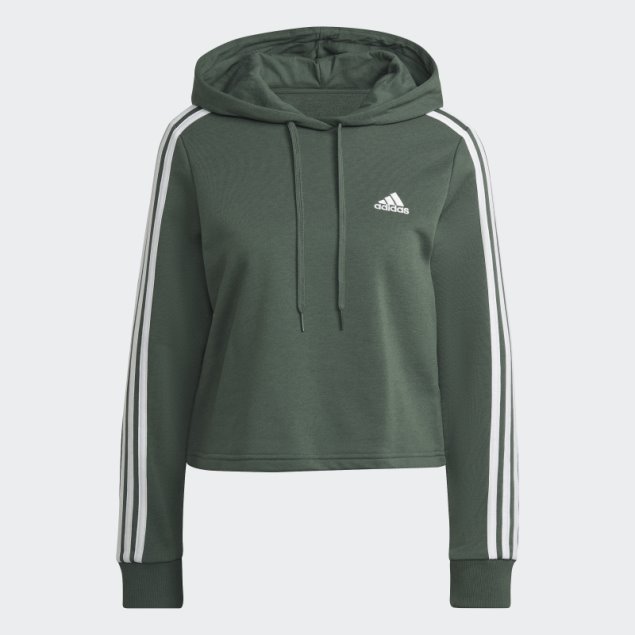 Sudadera Con Capucha Verde óxido Adidas Essentials 3 Rayas