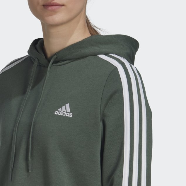 Sudadera Con Capucha Verde óxido Adidas Essentials 3 Rayas