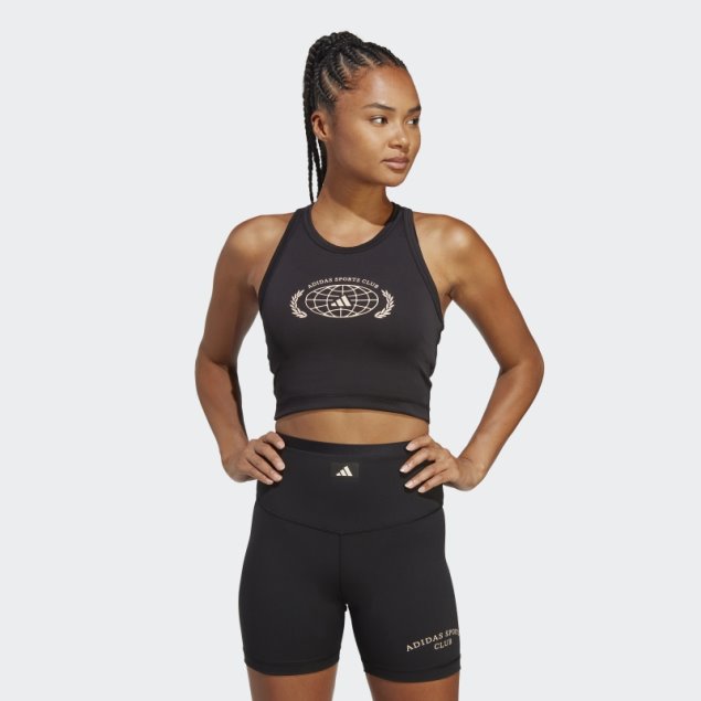 Adidas Sports Club Camiseta Corta Sin Mangas Negra