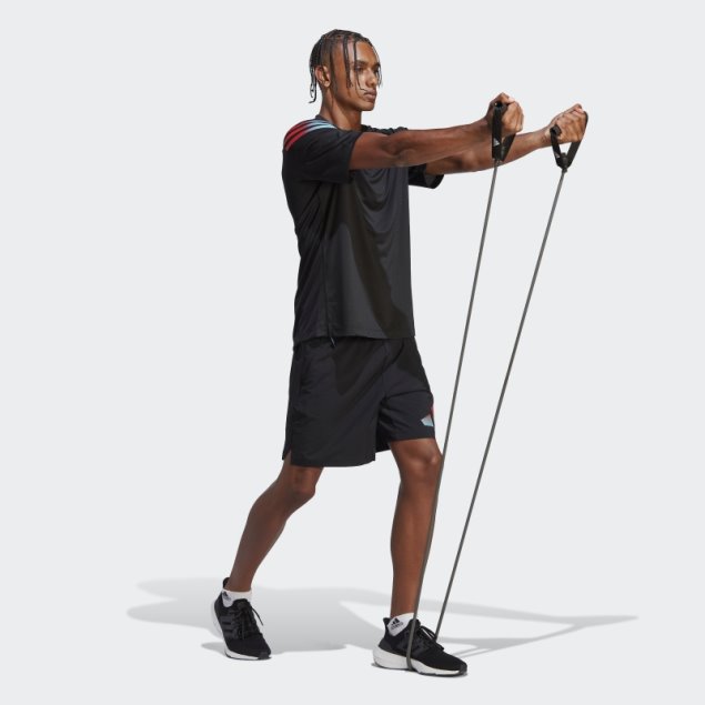 Camiseta Negra De Entrenamiento Con 3 Rayas De Iconos De Tren Adidas