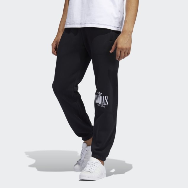 Joggers Negros Adidas Trefoil Script