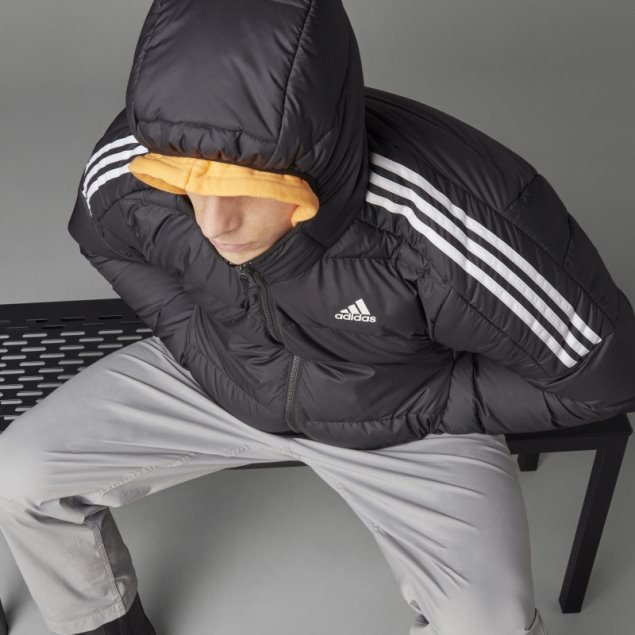 Chaqueta Con Capucha De Plumón De Peso Medio Esencial Negra Adidas