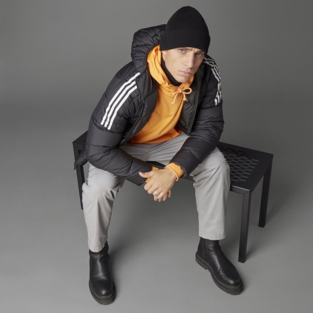 Chaqueta Con Capucha De Plumón De Peso Medio Esencial Negra Adidas