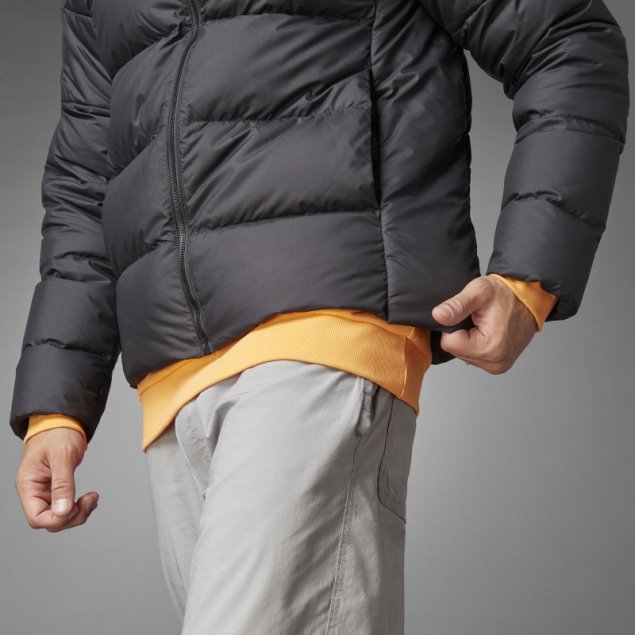 Chaqueta Con Capucha De Plumón De Peso Medio Esencial Negra Adidas