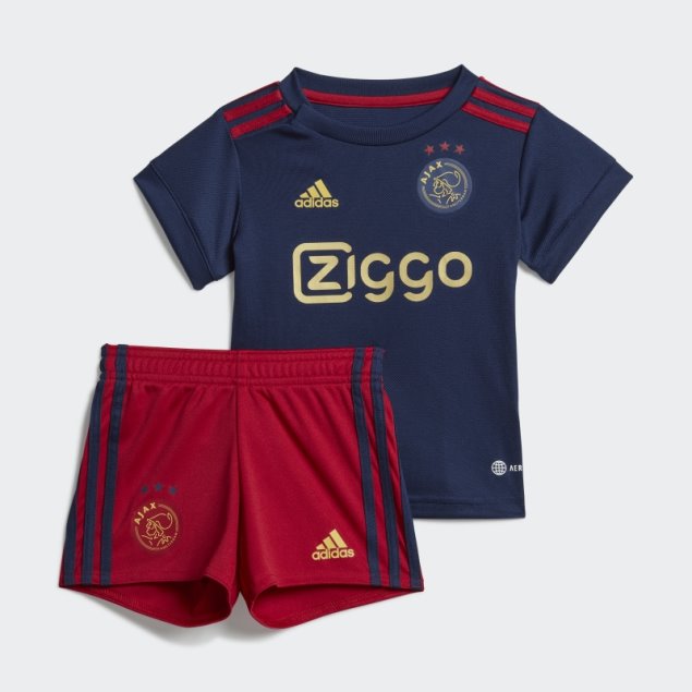 Conjunto Bebé Azul Marino Adidas Ajax Amsterdam 22/23 Segunda Equipación