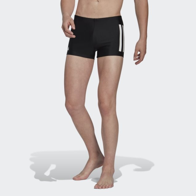 Calzoncillos Boxer Negros Con 3 Rayas De Adidas En Negrita
