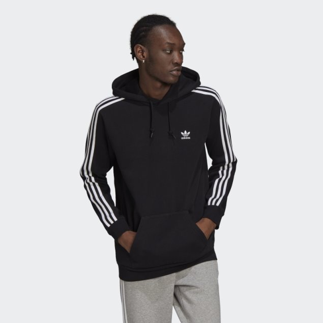 Sudadera Con Capucha Negra Adidas Adicolor Classics 3 Rayas