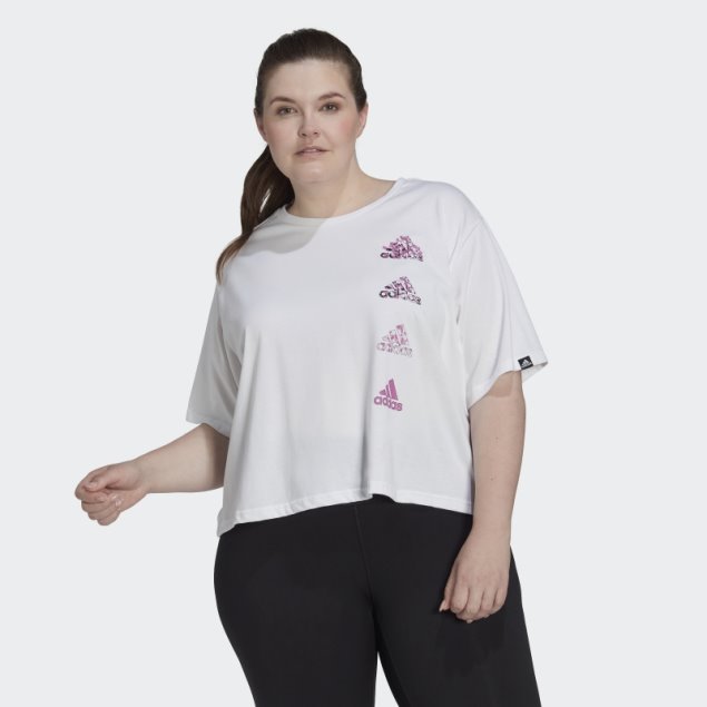 Camiseta De Entrenamiento Con Gráfico Corto Aeroready Blanco (talla Grande) Adidas