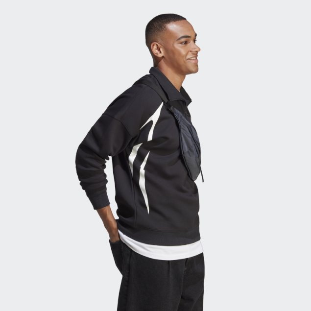 Adidas Colorblock Quarter Zip Sudadera Blanco Elegante