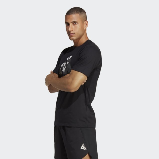 Camiseta De Entrenamiento Con Logo De Temporada Adidas Train Essentials En Negro