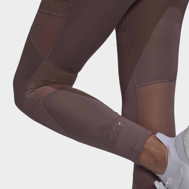 Leggings Morados De Malla 7/8 Con Cintura Alta De Circuito De Adidas