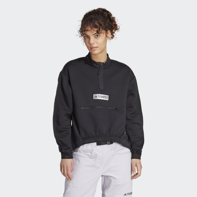 Adidas Terrex Utilitas Chaqueta Polar Con Media Cremallera Negro