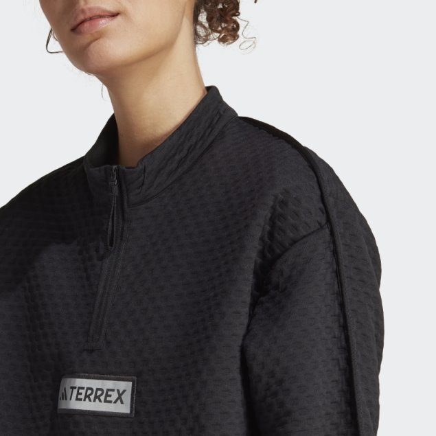 Adidas Terrex Utilitas Chaqueta Polar Con Media Cremallera Negro