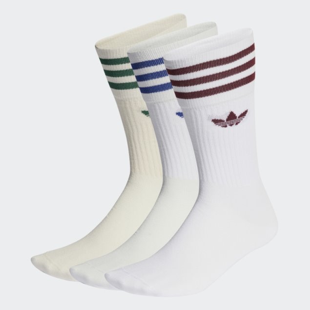 Adidas Solid Crew Calcetines 3 Pares Blanco
