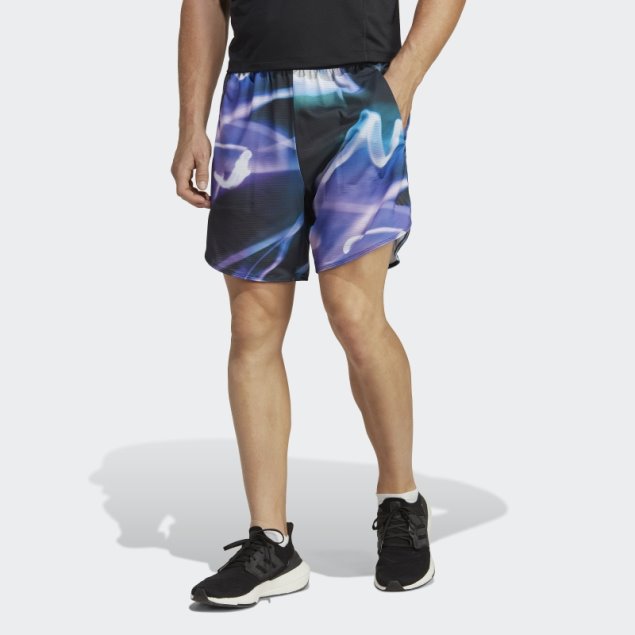 Violeta Diseñado Para Entrenar Heat.rdy Hiit Allover Print Shorts De Entrenamiento Adidas