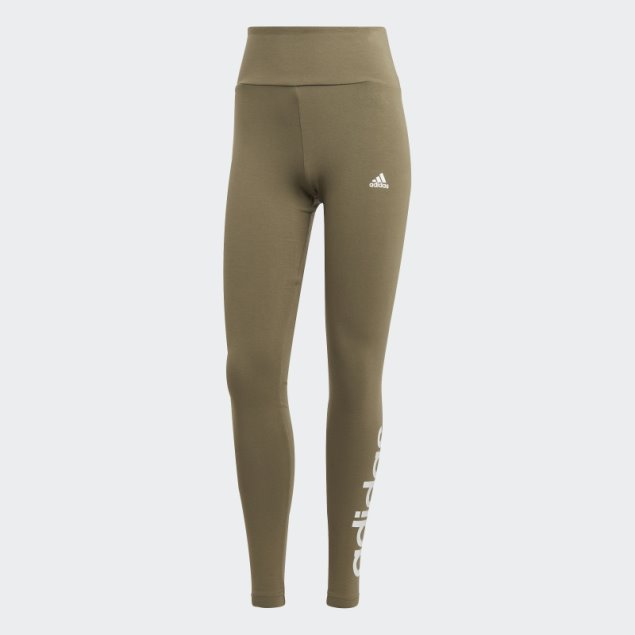 Leggings De Talle Alto Con Logo Essentials Verde Oliva Adidas